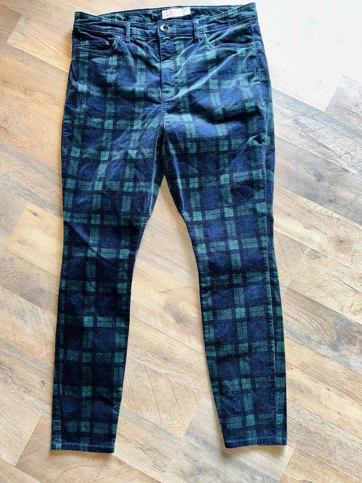 $129 Vineyard Vines Blackwatch Tartan Plaid Velveteen 5 Pocket Pants Size 14 - Изображение 3 из 4