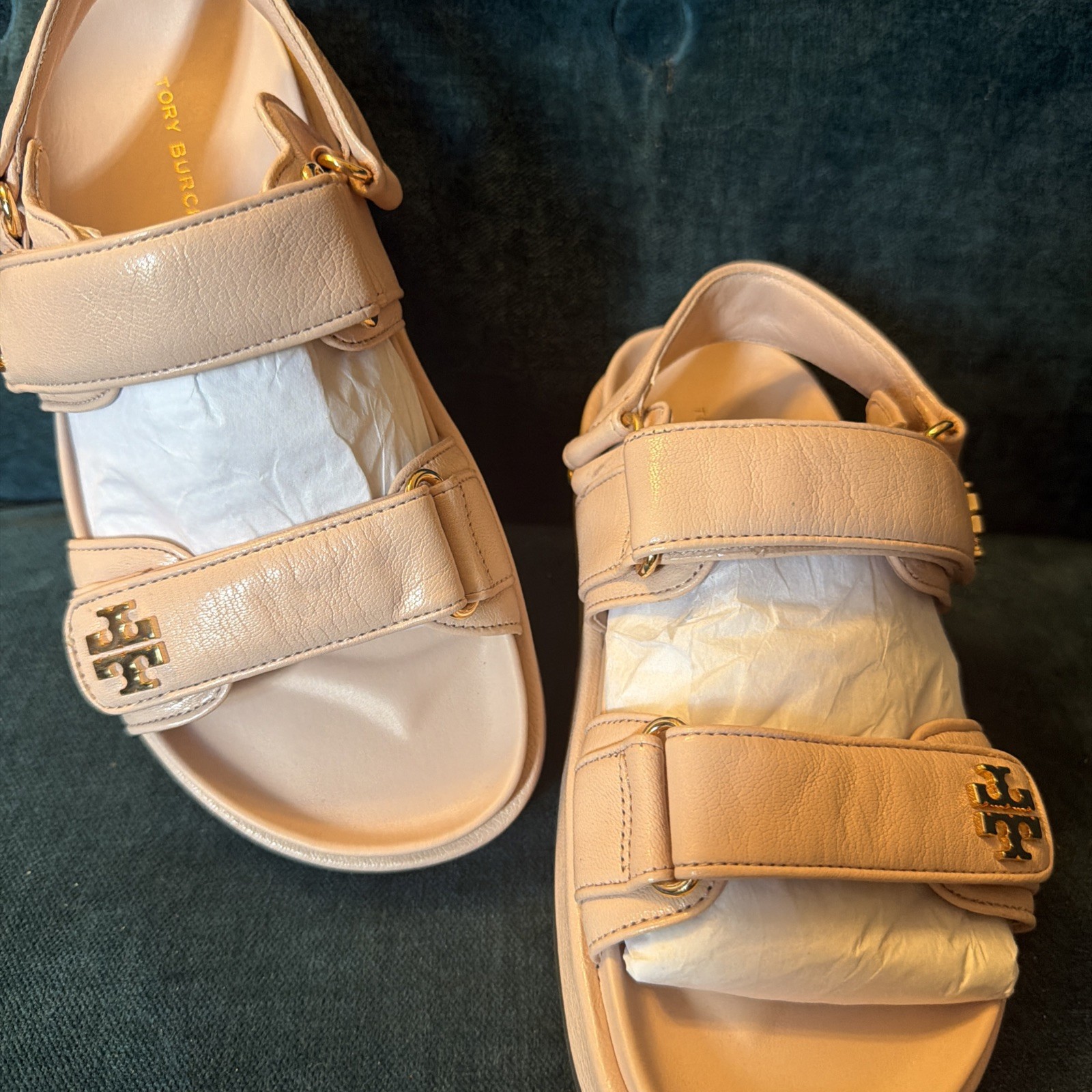 Tory Burch Kira Sport Sandals Shell Pink Uk 2.5 USA 5 BN Leather £295
