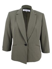 Kasper Women's Single-Button Pleated Blazer 4, Loden 782418872966