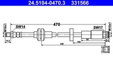 ATE 2x Bremsschlauch 24.5104-0470.3/2x für ALFA GIULIETTA 940FXA1A 940FXB1A 940