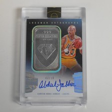 2021-22 PANINI EMINENCE KAREEM ABDUL JABBAR LOGOMAN SILVER BAR AUTOGRAPH #D 3/10