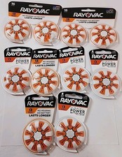 NEW SEALED LOT OF 10 Rayovac Size 13 Hearing Aid Batteries 8 Ct Each Pack 80 