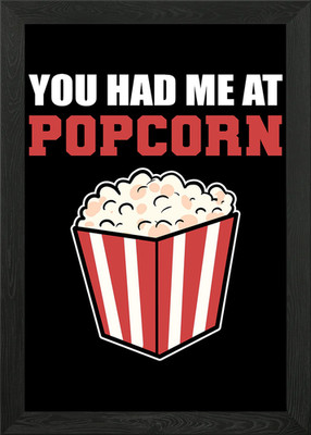 Me at Popcorn Moviegoer G Framed Wall Art Poster Canvas Print Picture