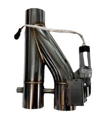 Auspuff Elektro Y-Rohr Doppelventil Steuerrohr 62 mm bis 58 mm