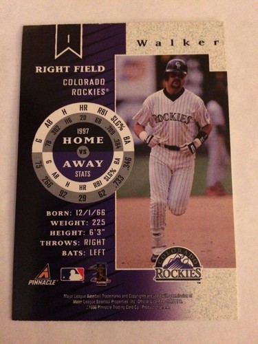 1998 Zenith #1 - Larry Walker - Colorado Rockies - Picture 2 of 2