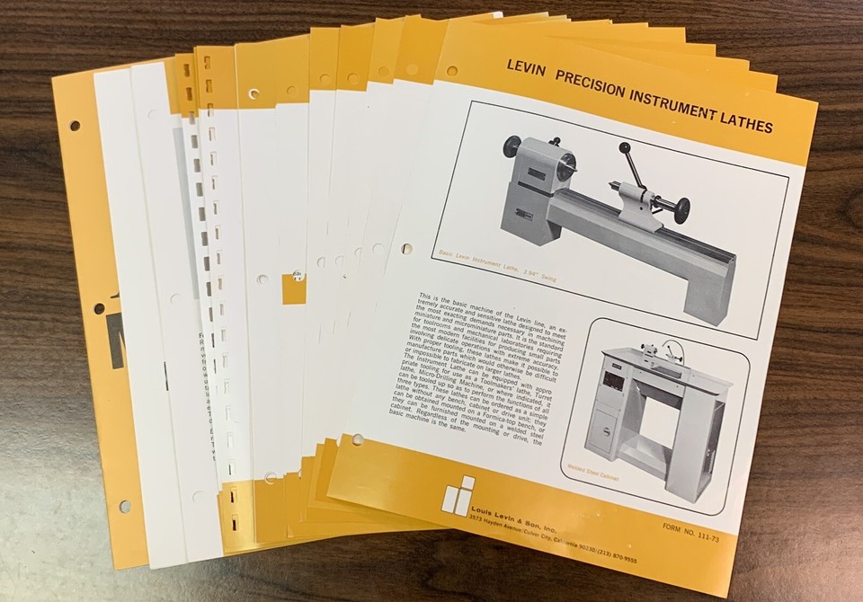 nos 1970’s LEVIN Catalog Set, 10mm/8mm Watchmaker’s Jeweler Lathe ...