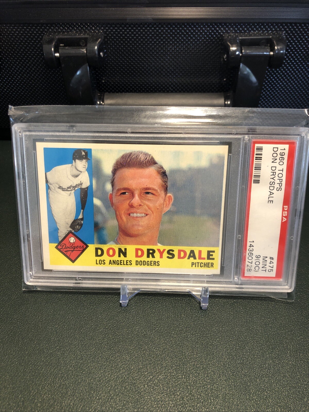 🌎1960 Topps #475 Don Drysdale PSA 9 LOW POP SHARP ONLY 3 HIGHER ON EARTH🌎