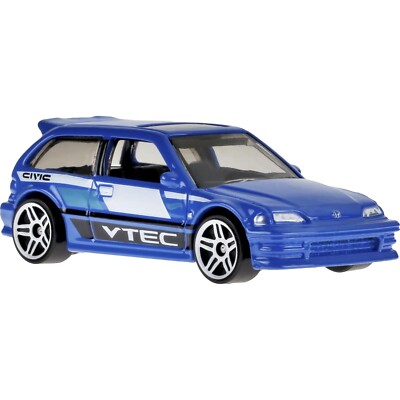 Hot Wheels HW '70s VS '90s 2025 '90 Honda Civic EF Blue VTEC Short