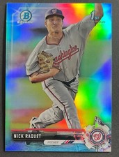 Nick Raquet 2017 Bowman Draft Chrome SKY BLUE REFRACTOR BDC-182 /399 NATIONALS