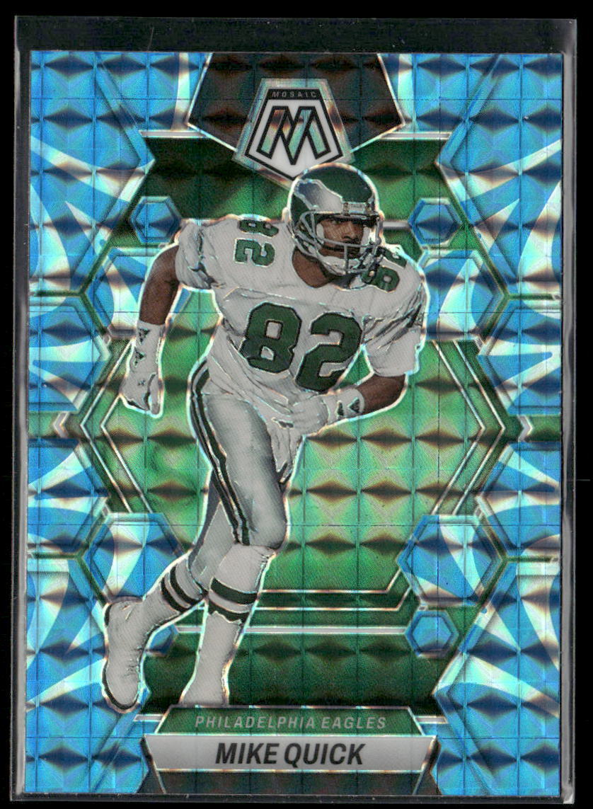 2023 Panini Mosaic Reactive Blue Mosaic Mike Quick #200 Philadelphia Eagles