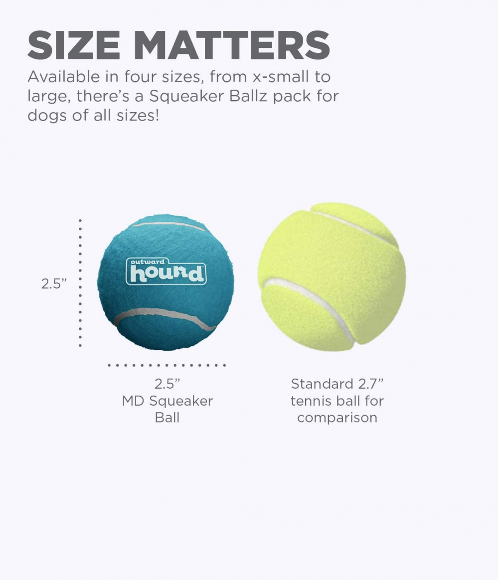 outward hound squeaker balls
