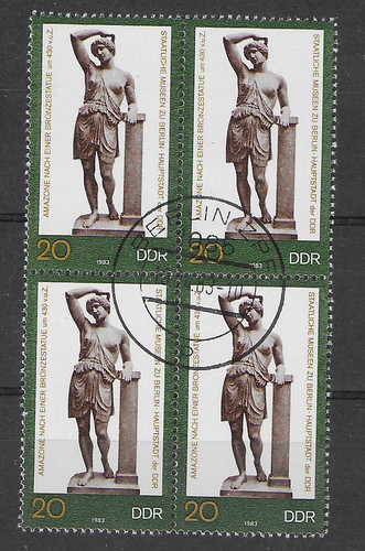 East Germany GDR 1983. Michel 2791, Citizen Museums, block of 4 cancellation FDC