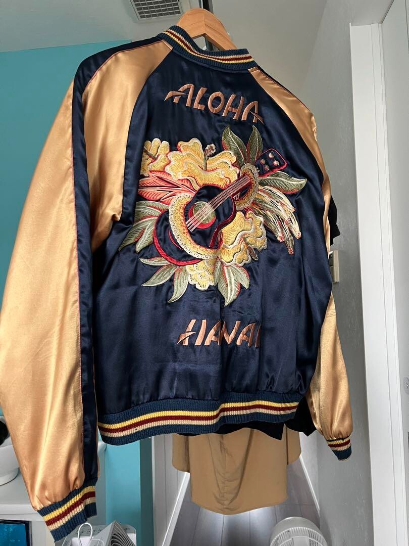 TAILOR TOYO SOUVENIR EMBROIDERED REVERSIBLE JACKET HAWAII Japan szL Sukajan TAILOR TOYO SOUVENIR EMBROIDERED REVERSIBLE JACKET HAWAII Japan szL Sukajan