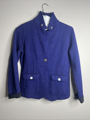 Eileen Fisher Women s Size Petit M Felted Wool Coat Jacket Purple EUC FREE SHIP