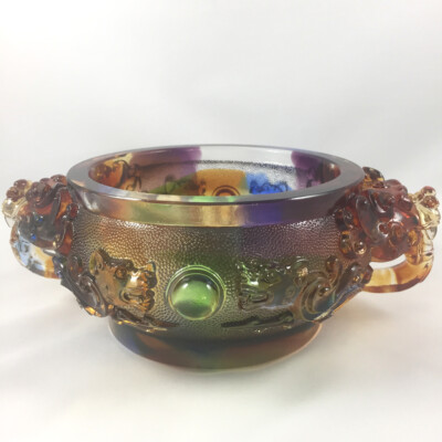 Amore Jewell ''Zhao Cai Jin Bao''  Bring wealth Treasure bowl Liuli Crystal Glass 