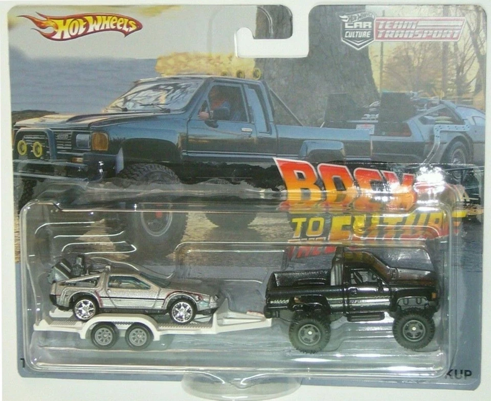 Camión Delorean Regreso al Futuro y Toyota Custom Hot Wheels Team Transport con RR * Foto 2 de 3