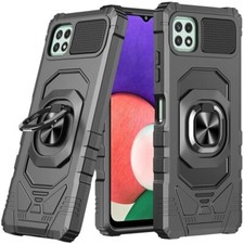 For Boost Mobile Celero 5G Plus Case with Temper Glass Hybrid Magnetic Ring