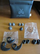 Jaybird Earbuds Black Silicone Ear Fins Foam 14 Pc. NIP Assort Sizes Gray Tips