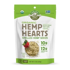 Organic Hemp Hearts, 12Oz; 10G Plant Based Protein and 12G Omega 3 & 6 per Sr...