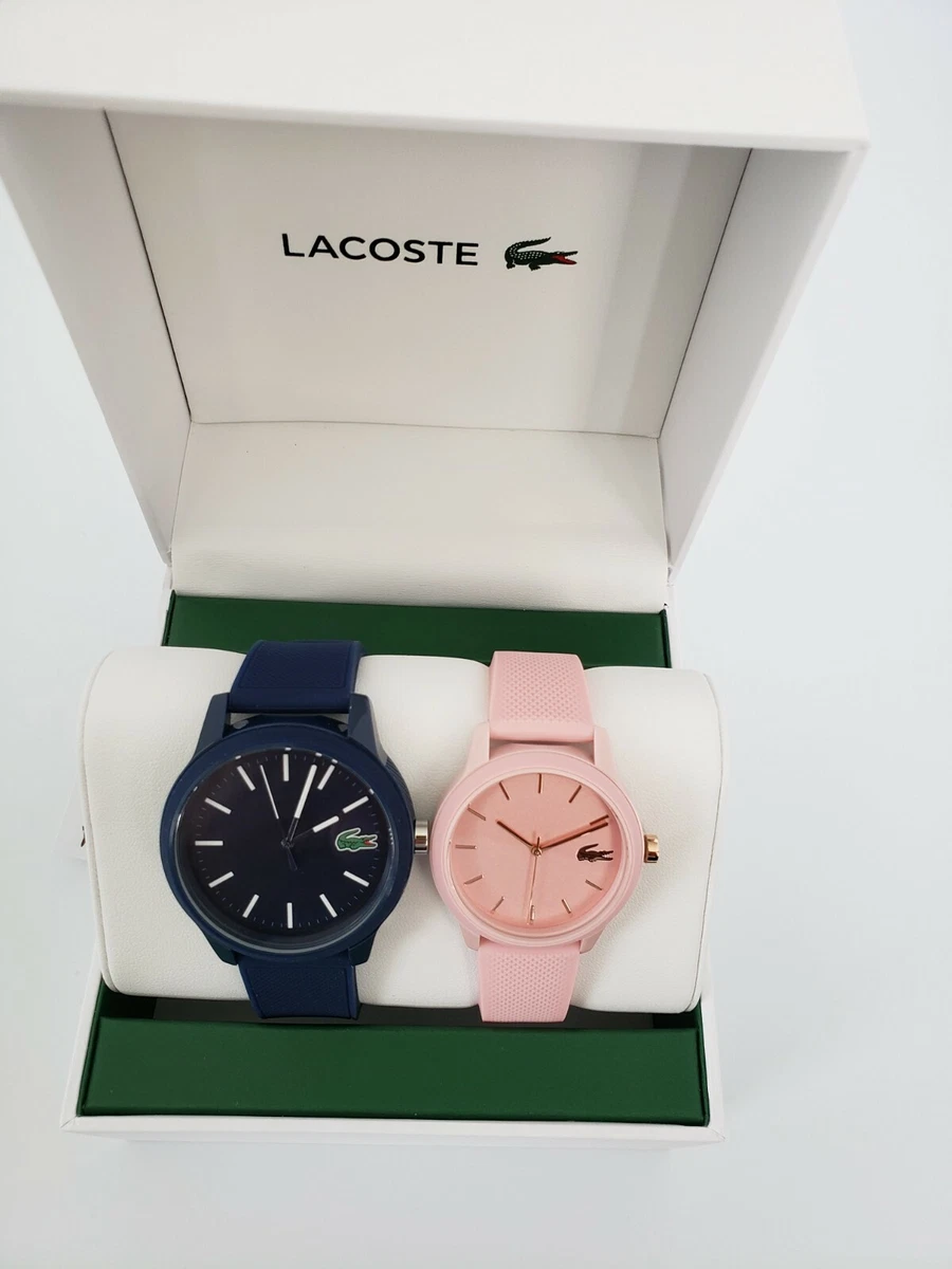 Lacoste His and Her Gift Set Two Black And Pink Silicon Strap Watch 2070008  | eBay