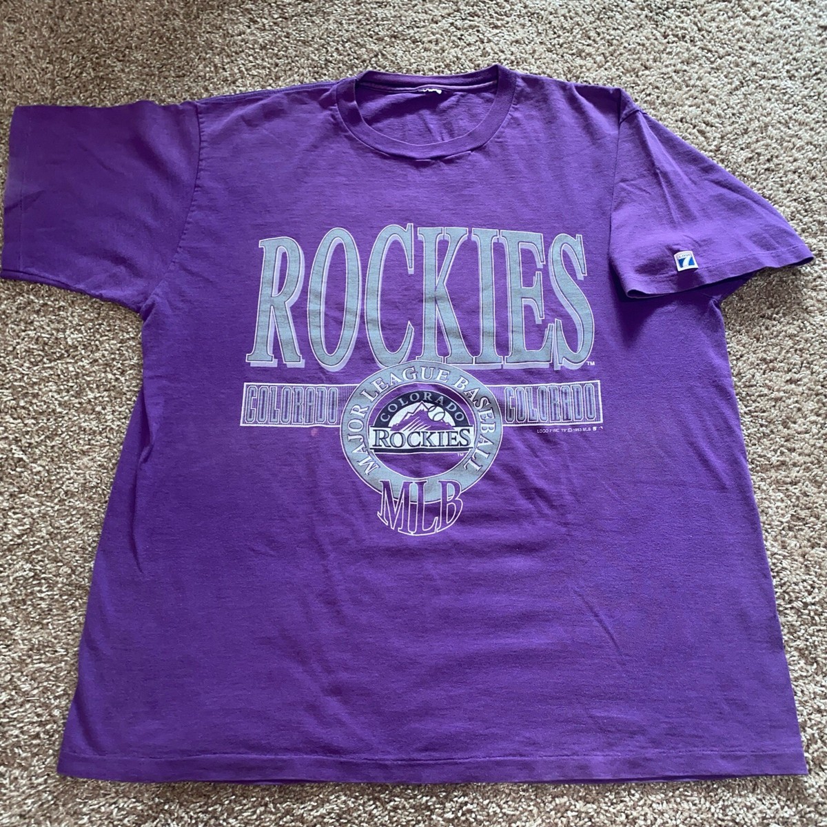 Vintage MLB 1993 Colorado Rockies T Shirt Logo 7 Single Stitch 