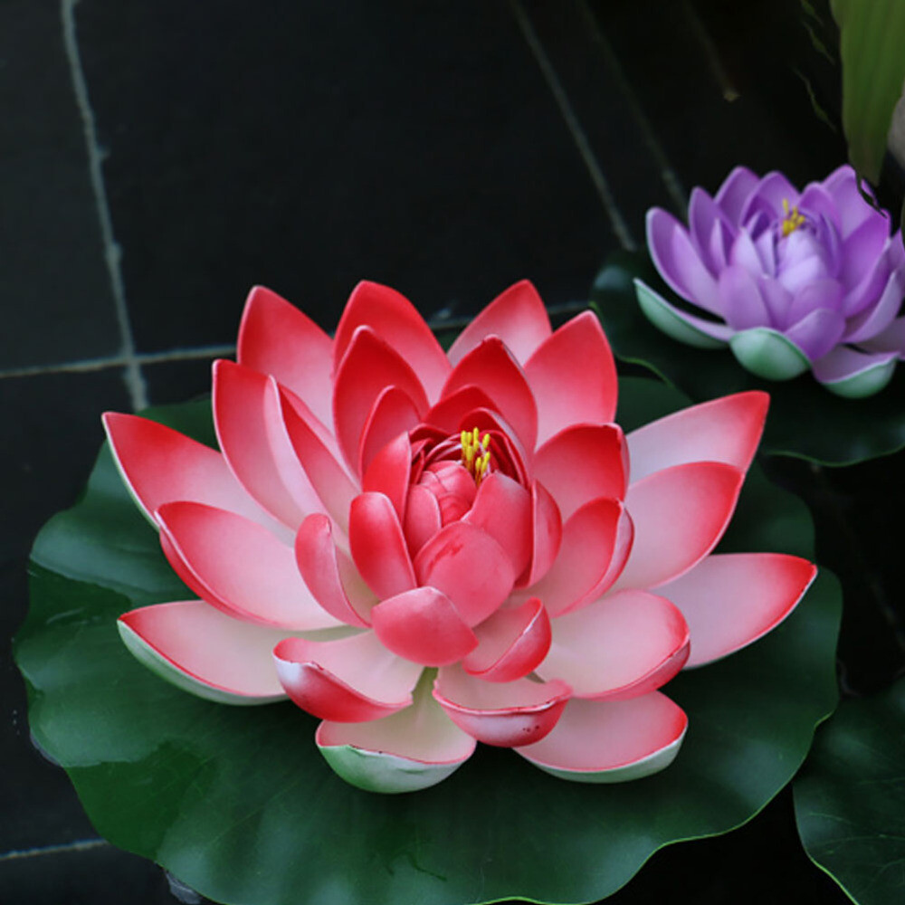 14Pcs Simulation lotus decoration Fake Lily Pads for Ponds Faux Lily