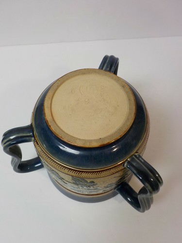 19th C. Doulton Lambeth Art Pottery 6" 3-Handled Loving Cup - Picture 10 of 11