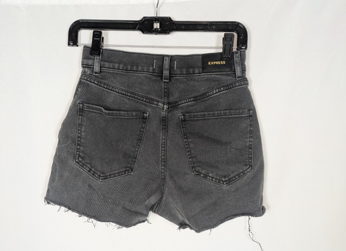 Express Shorts 00 Women's Black Super High Rise Mom Denim Jean Festival Summer - Picture 3 of 6