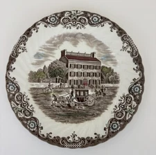 Heritage Hall Johnson Brothers DINNER PLATE Georgian Town Home 9-3/4" Brown