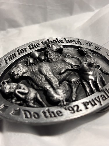 1992 Farm Animal Theme #554/1200 Puyallup Fair Belt Buckle Siskiyou Pewter - Picture 12 of 21