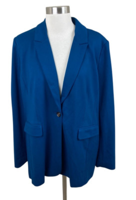 J.JILL NEW Atlantic Blue Wearever Collection Ponte Blazer Jacket Size LP