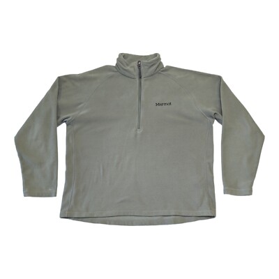 Marmot Polartec Mens Large Tan 1/2 Zip Long Sleeve Fleece