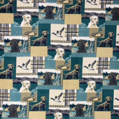 Duck Hunting Dogs Print Fleece Fabric - 60'' Wide - Sold by The Yard & Bolt