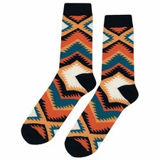 NWT Aztec Pattern Dress Socks Novelty Men 8-12 Multicolor Crazy Fun Sockfly