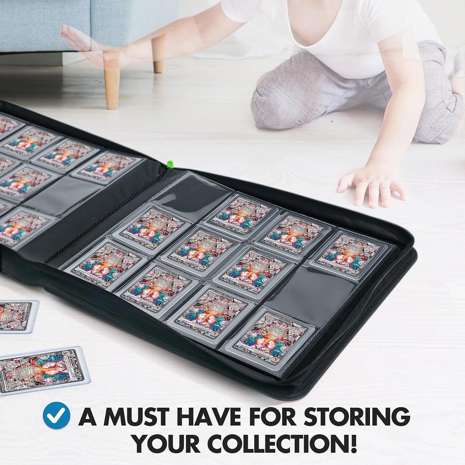 Card Binder 12-Pocket Zip Trading Card Album Folder -480 CARDS — image 4