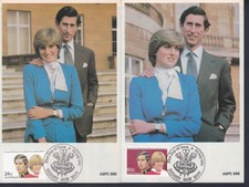1981 MARRIAGE CHARLES  & LADY DIANA DECIMAL STAMP MAXICARD SET NEW #86