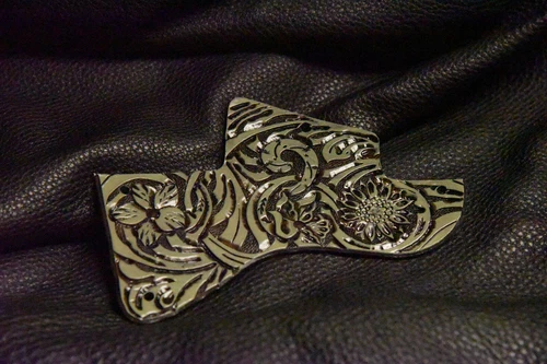 Gibson Les Paul Specail leather pickguard, custom made Floral riffs sage green  