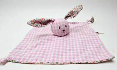 Die Spiegelburg Plush Pink Bunny Security Blanket Gingham Check Floral 10x10