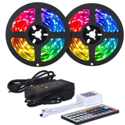 32.8ft RGB LED Strip Light Kit 600 LEDs Adhesive LED Tape Light for Home Decor