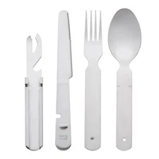4 Piece Stainless Steel Flatware with Spoons and Forks Set Cutlery Set Servin...