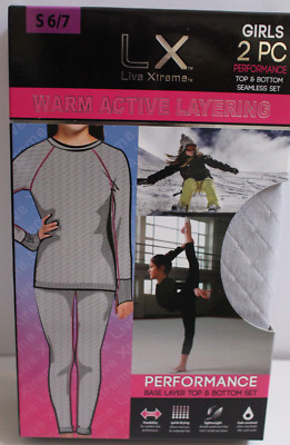 New, Live Extremes Performance Base,Warm Layering Top & Bottom Set for Girls
