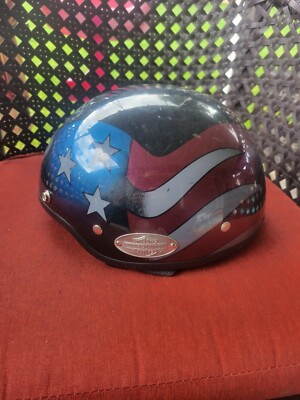 Harley Davidson Americana Helmet Motorcycle Star Stripes size L