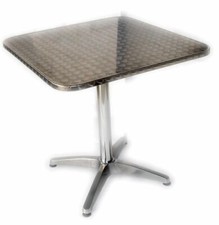 Tavolo bar quadrato in alluminio ribaltabile salvaspazio 70x70 cm