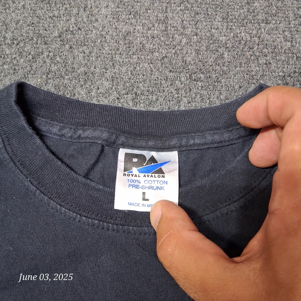 Camiseta De Colección Royall Avalon Rib Cage Esqueleto Talla Grande Negra Foto 3 de 4