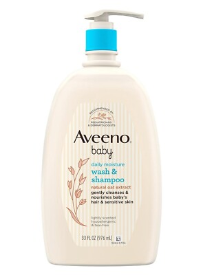 Aveeno Baby Daily Moisture Wash & Shampoo,hydrating Oat Extract, 33 Fl.Oz Deal !