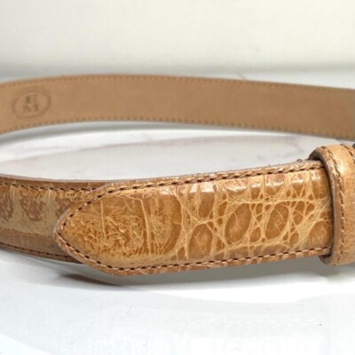 Ender Murat Beige Tan Imported Alligator Grain Calfskin  display picture 2