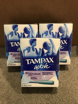 X3 Tampax Active Pearl Lites Motionfit Protection - 18 Tampons Per Box