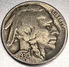1930 P Buffalo Nickel Very Good 5 Cent US Coin - SR594