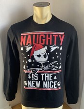 Nightmare Before Christmas Mens Size S 34-36 Naughty is the New Nice Sweatshirt