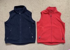Girls Lands' End Fleece Vests Size 7/8 - LOT OF 2